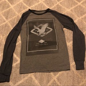 Gray American Eagle Long Sleeved T-shirt